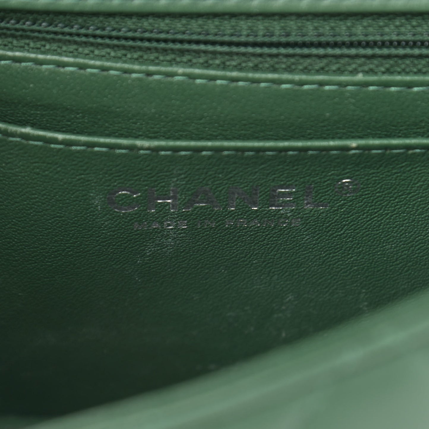 Lambskin Quilted Mini Square Flap Green