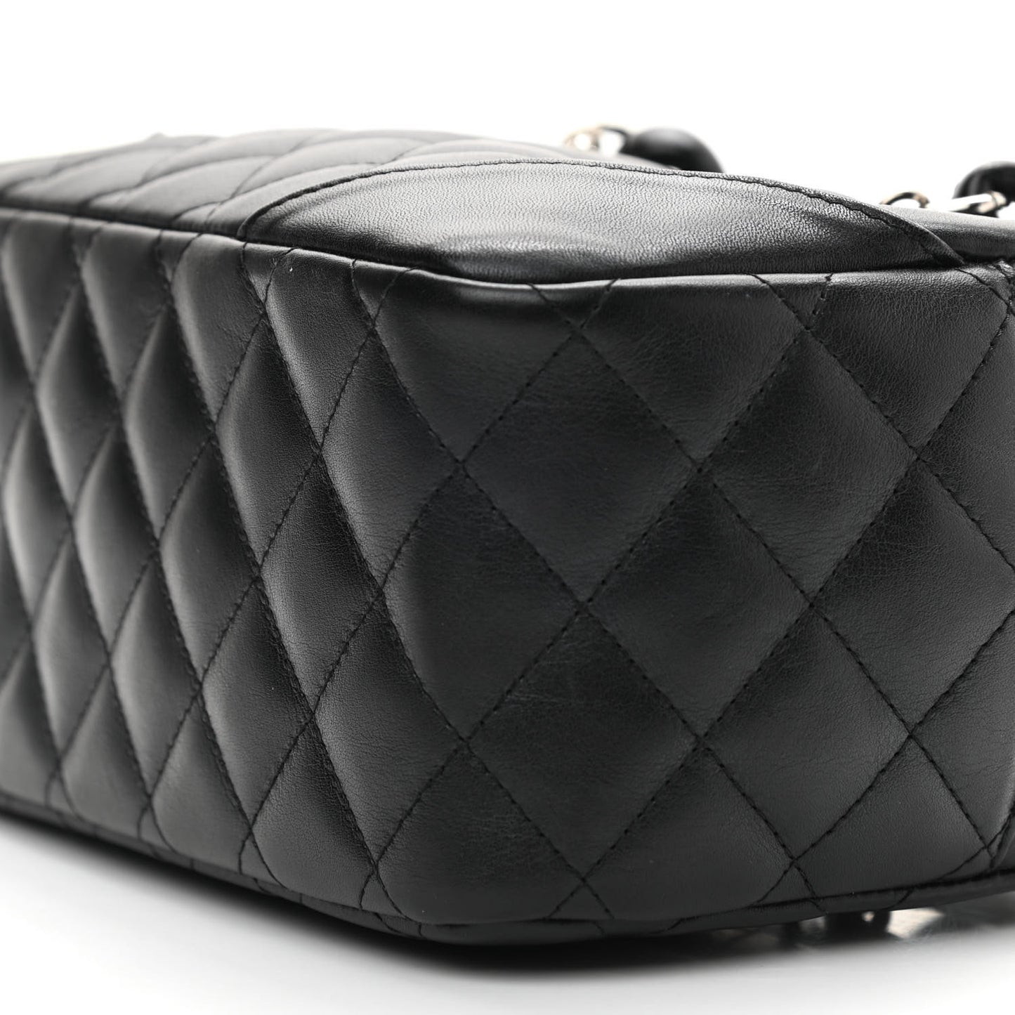 Calfskin Quilted Small Cambon Bowler Black White