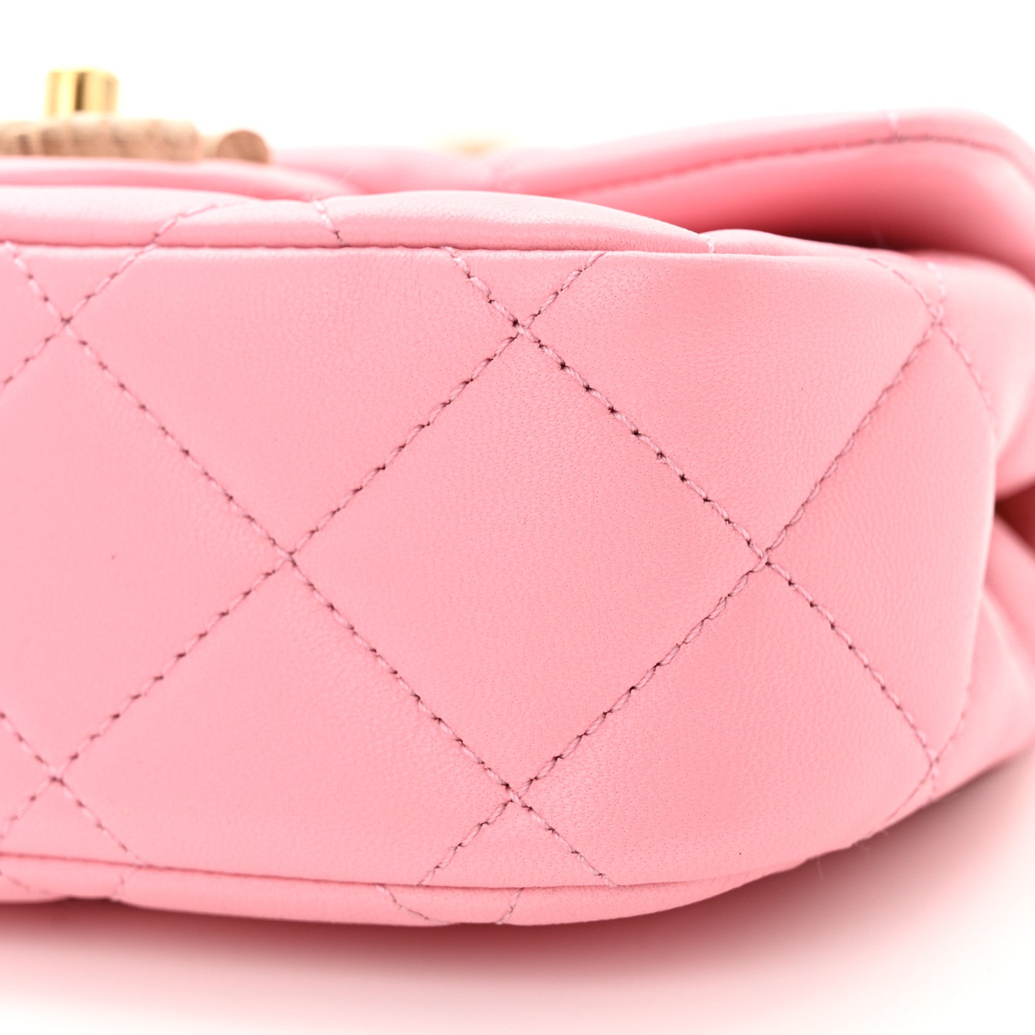Chanel Lambskin Wenge Quilted Mini Fashion Wood Square Flap Pink 10 of 10