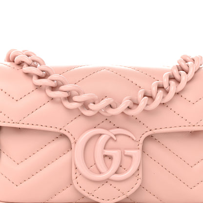 Gucci Calfskin Matelasse Monochrome GG Marmont Chain Belt Bag Perfect Pink 8 of 11
