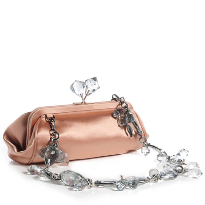 Prada Satin Crystal Kisslock Clutch Nudo 3 of 8