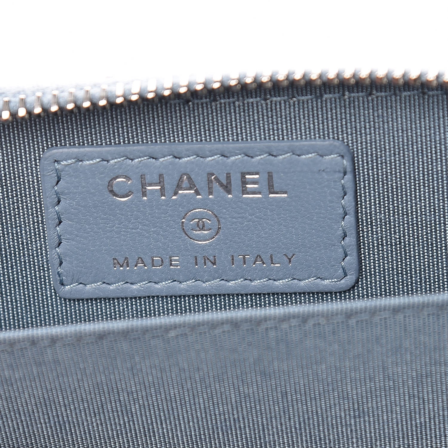 Chanel Lambskin Double Quilted Stitch Zip Coin Purse Light Blue 6 of 7