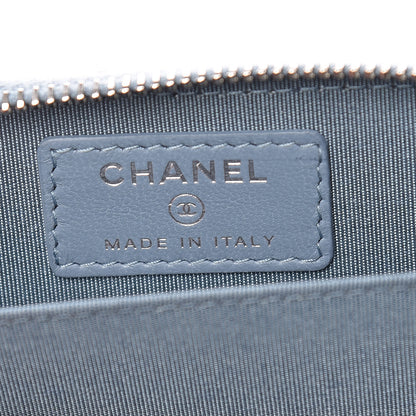 Chanel Lambskin Double Quilted Stitch Zip Coin Purse Light Blue 6 of 7