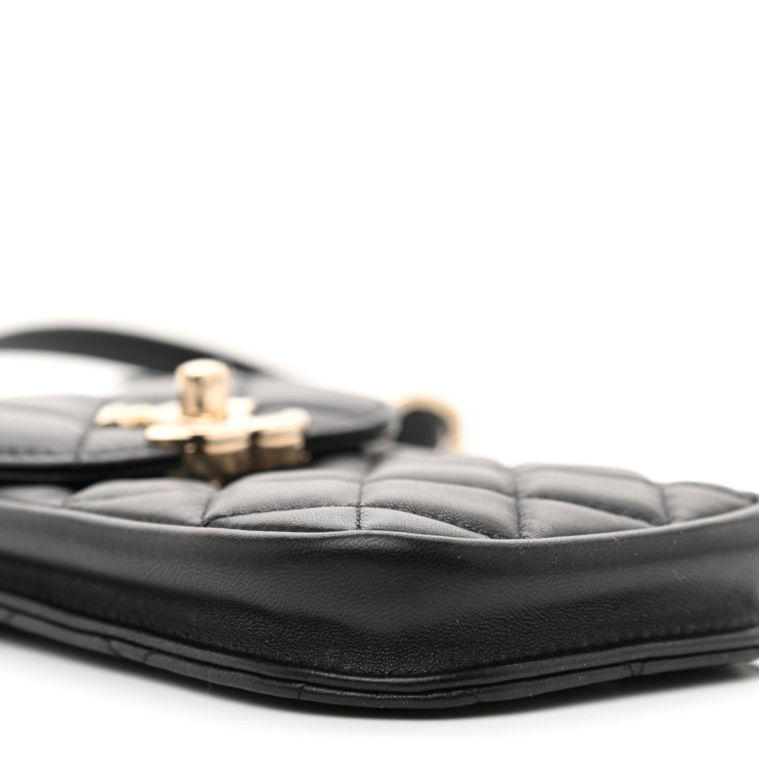 Chanel Lambskin Quilted Phone Chain Clutch Waist Bag Black 10 of 12
