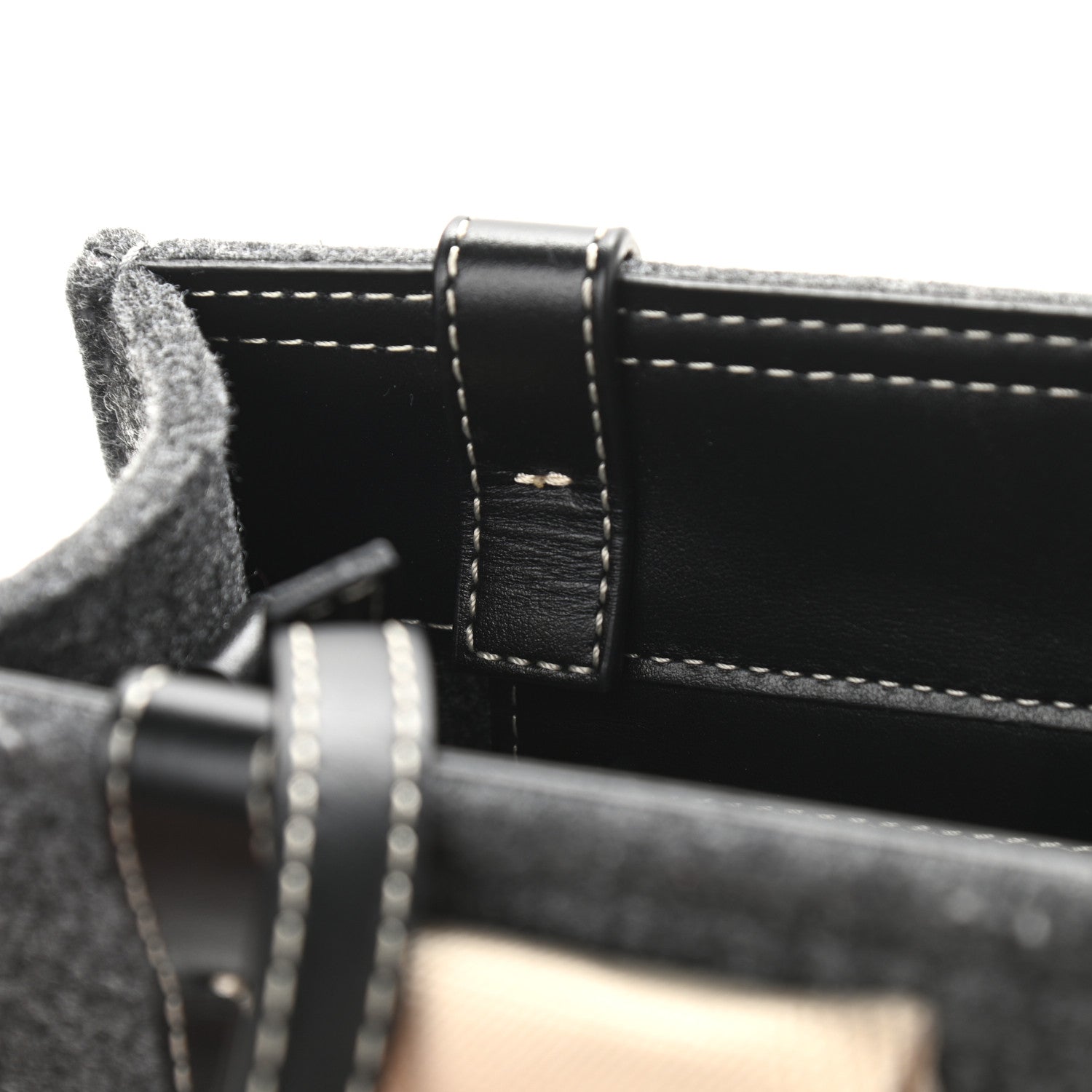 Chloe Felt Calfskin Small Woody Ribbon Tote With Strap Cashmere Grey 11 of 11