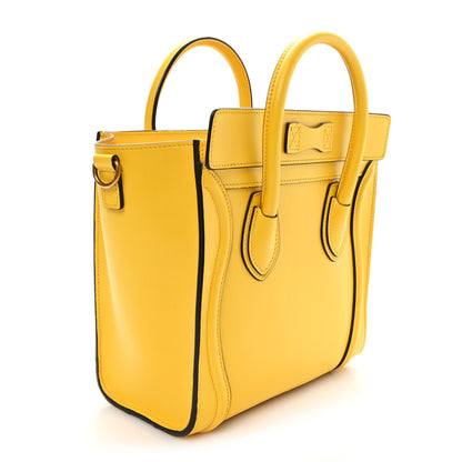 Celine Smooth Calfskin Nano Luggage Yellow 3 of 10