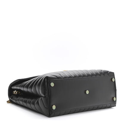 Saint Laurent Calfskin Y Quilted Monogram Large Loulou Chain Satchel Black 4 of 11