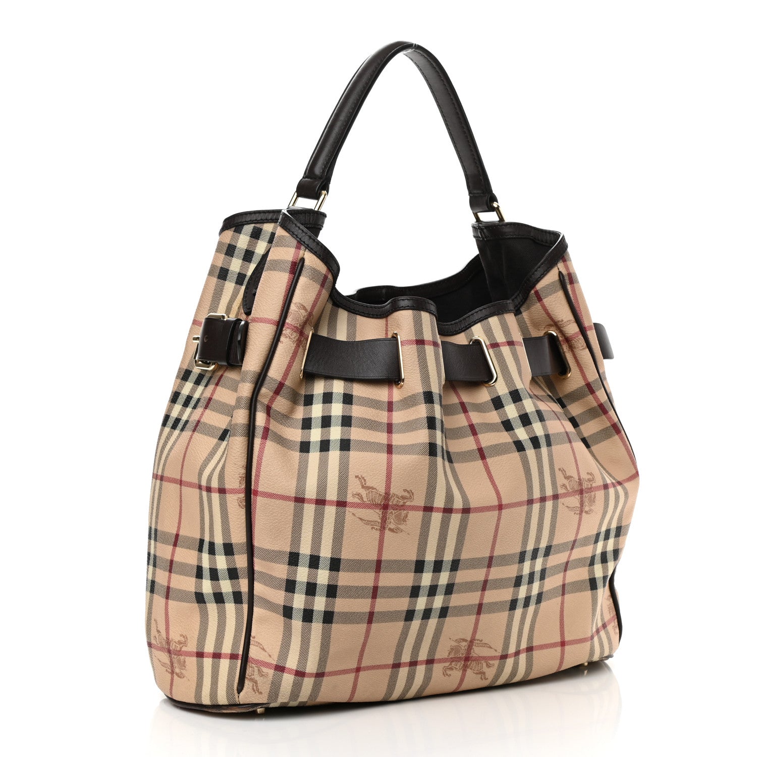 Burberry Haymarket Check Medium Walden Belted Hobo Chocolate 3 of 10