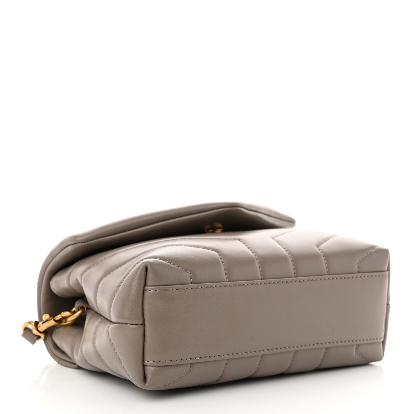 Calfskin Y Quilted Monogram Toy Loulou Crossbody Bag Greyish Brown