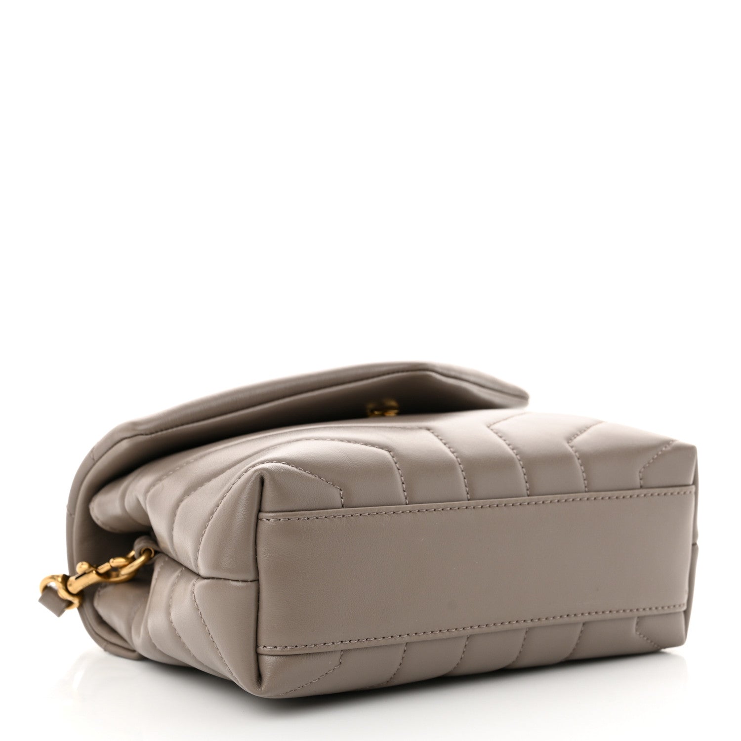 Saint Laurent Calfskin Y Quilted Monogram Toy Loulou Crossbody Bag Greyish Brown 4 of 11