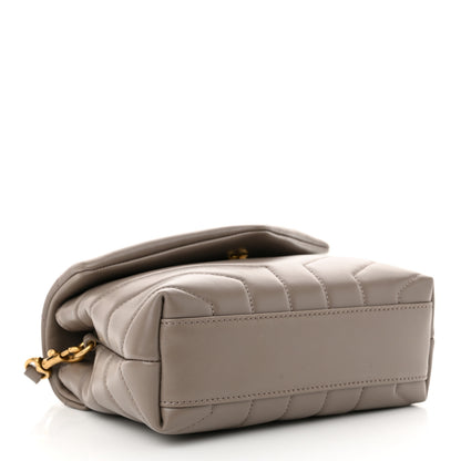 Saint Laurent Calfskin Y Quilted Monogram Toy Loulou Crossbody Bag Greyish Brown 4 of 11