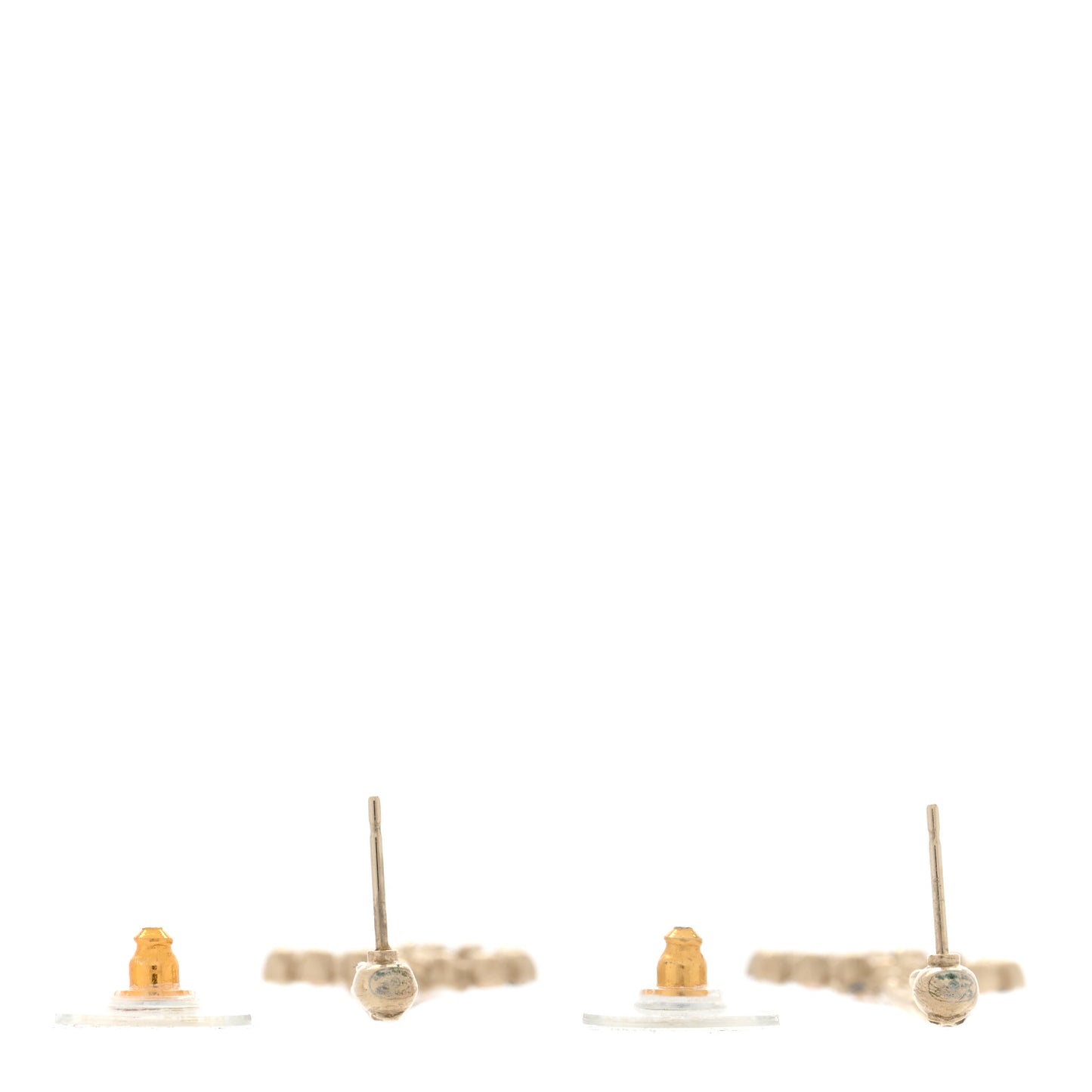 Crystal CC Drop Earrings Pink Grey Gold