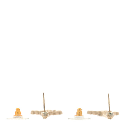 Chanel Crystal CC Drop Earrings Pink Grey Gold 3 of 5