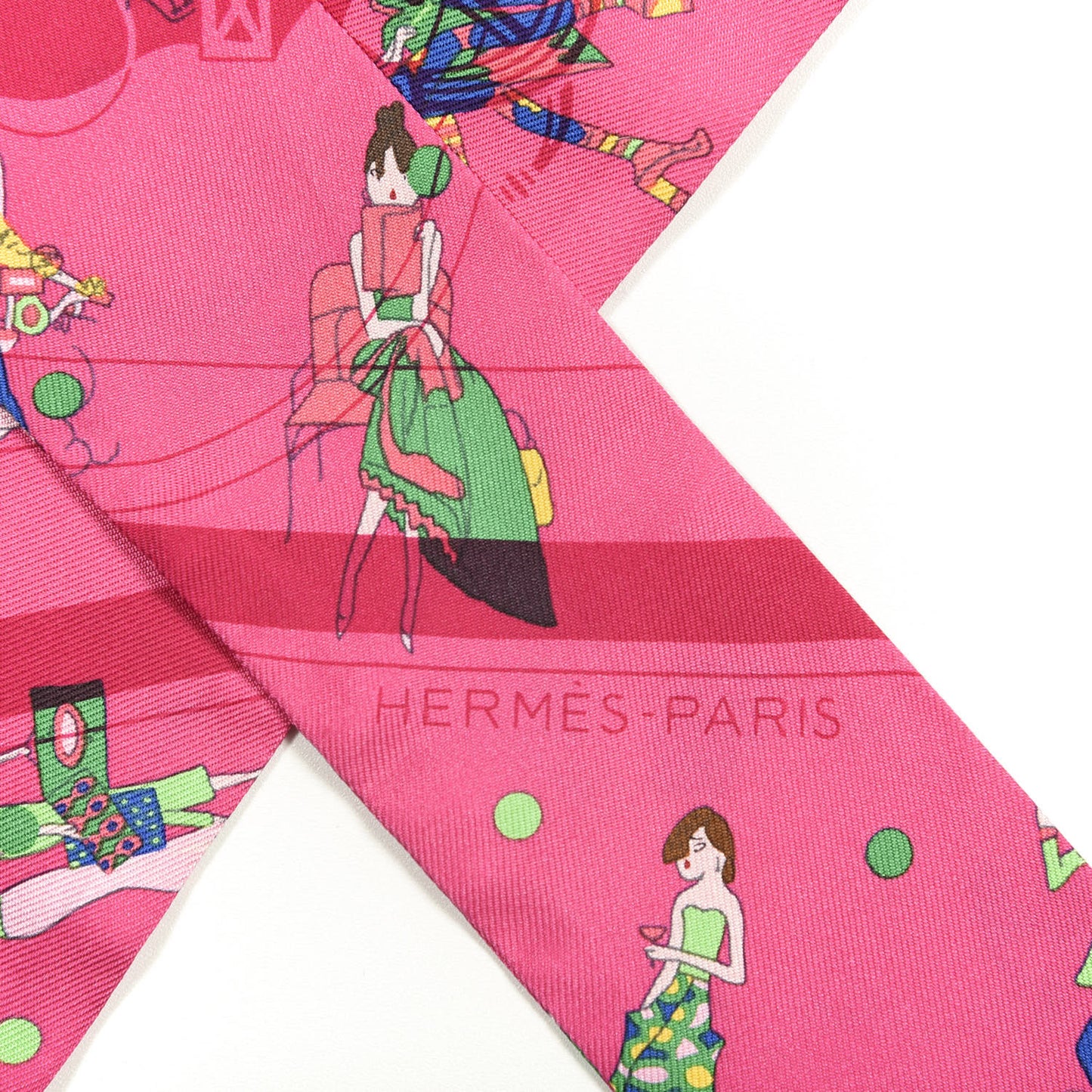 Silk Ex-Libris Les Parisie Twilly Rose Indien Vert Bleu