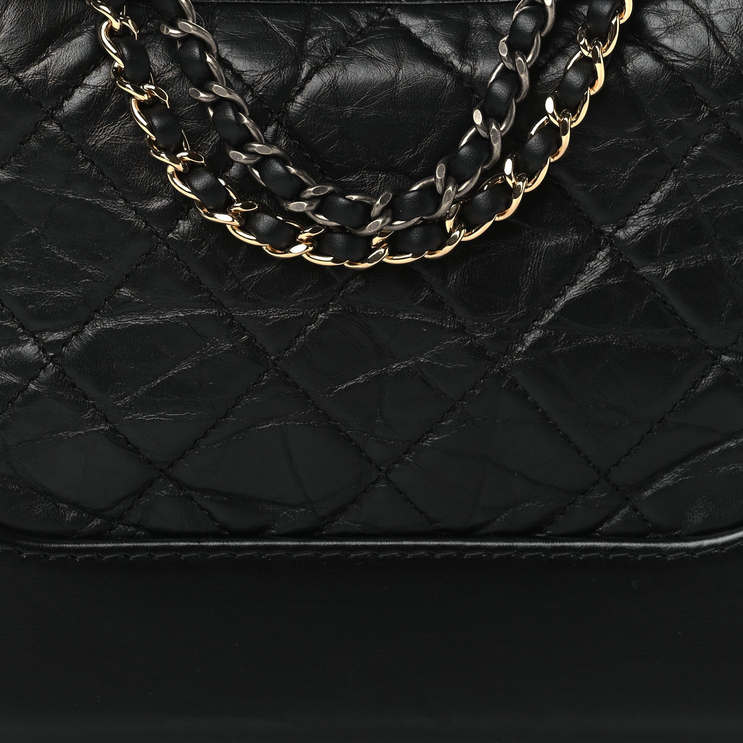 Chanel Aged Calfskin Quilted Small Gabrielle Hobo Black 8 of 8