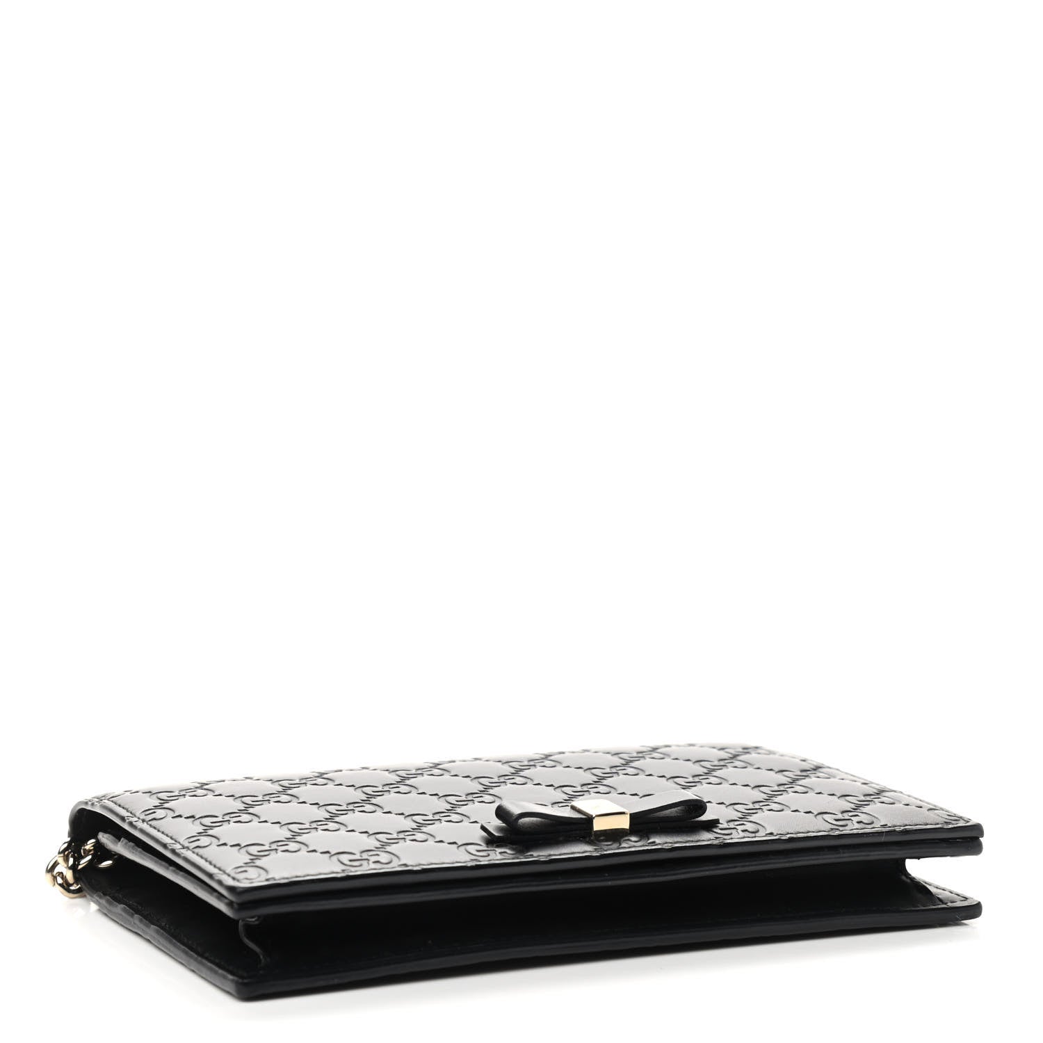 Gucci Guccissima Signature Bowy Chain Wallet Black 4 of 9