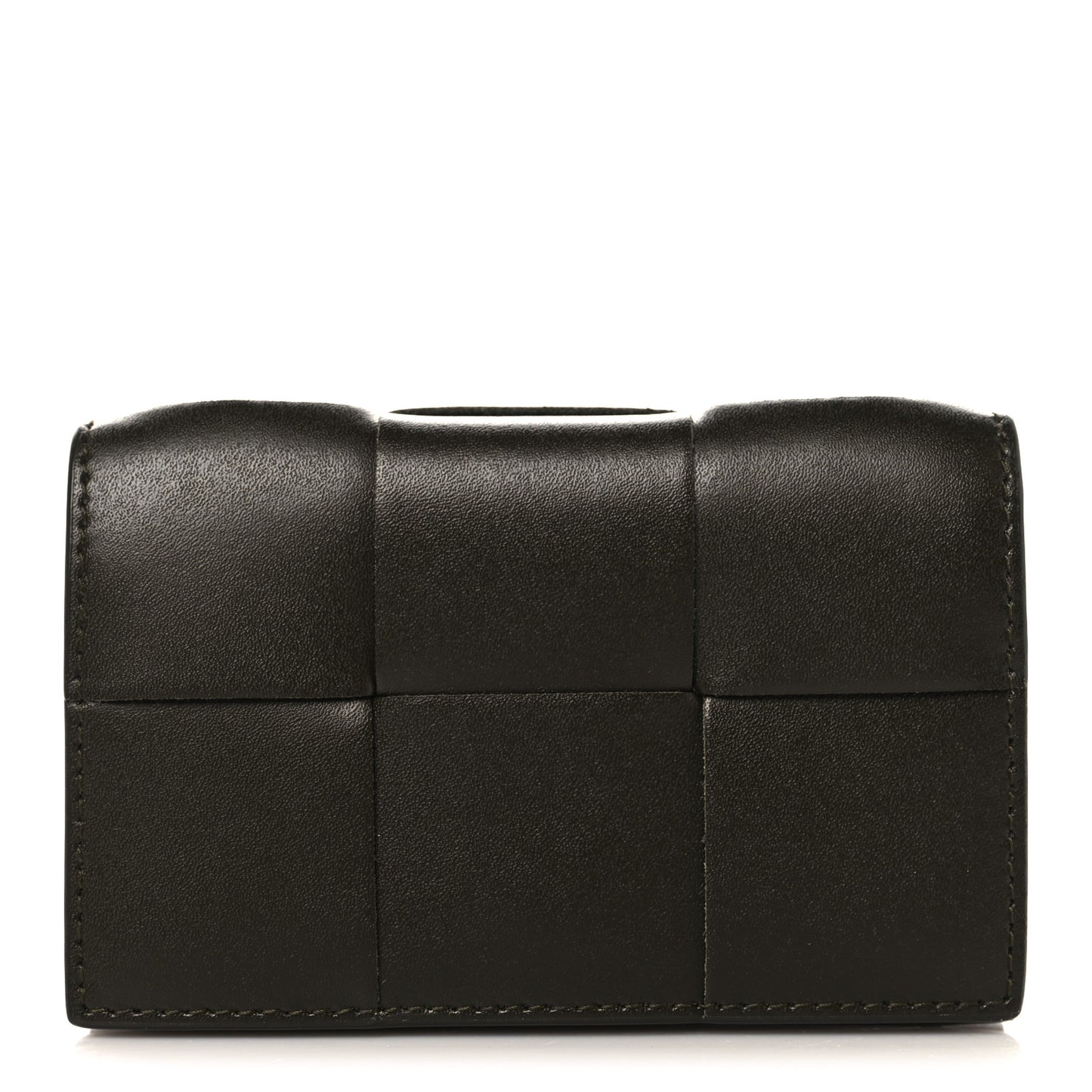 Nappa Maxi Intrecciato Card Holder Wallet Dark Taupe