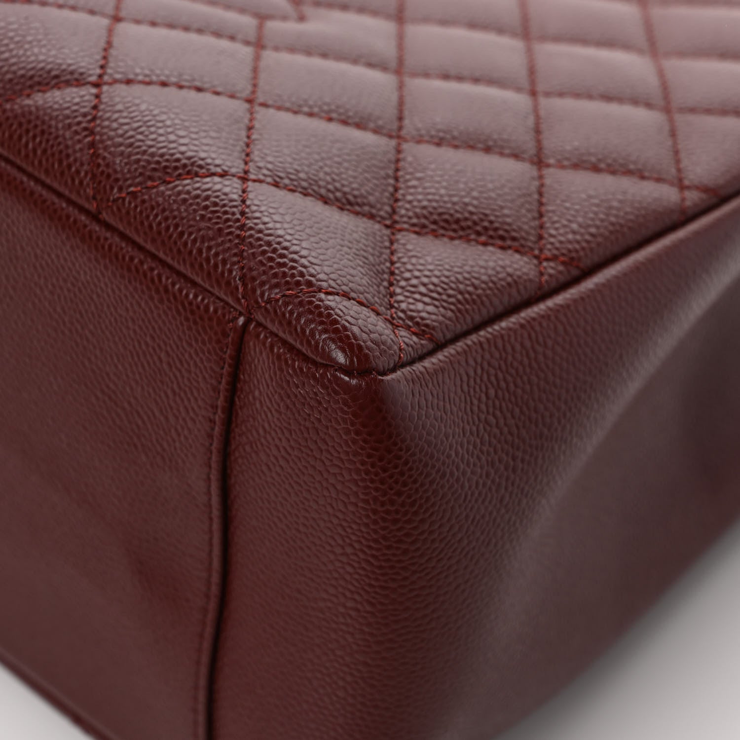 Chanel Caviar Quilted Grand Shopping Tote GST Dark Burgundy 10 of 11