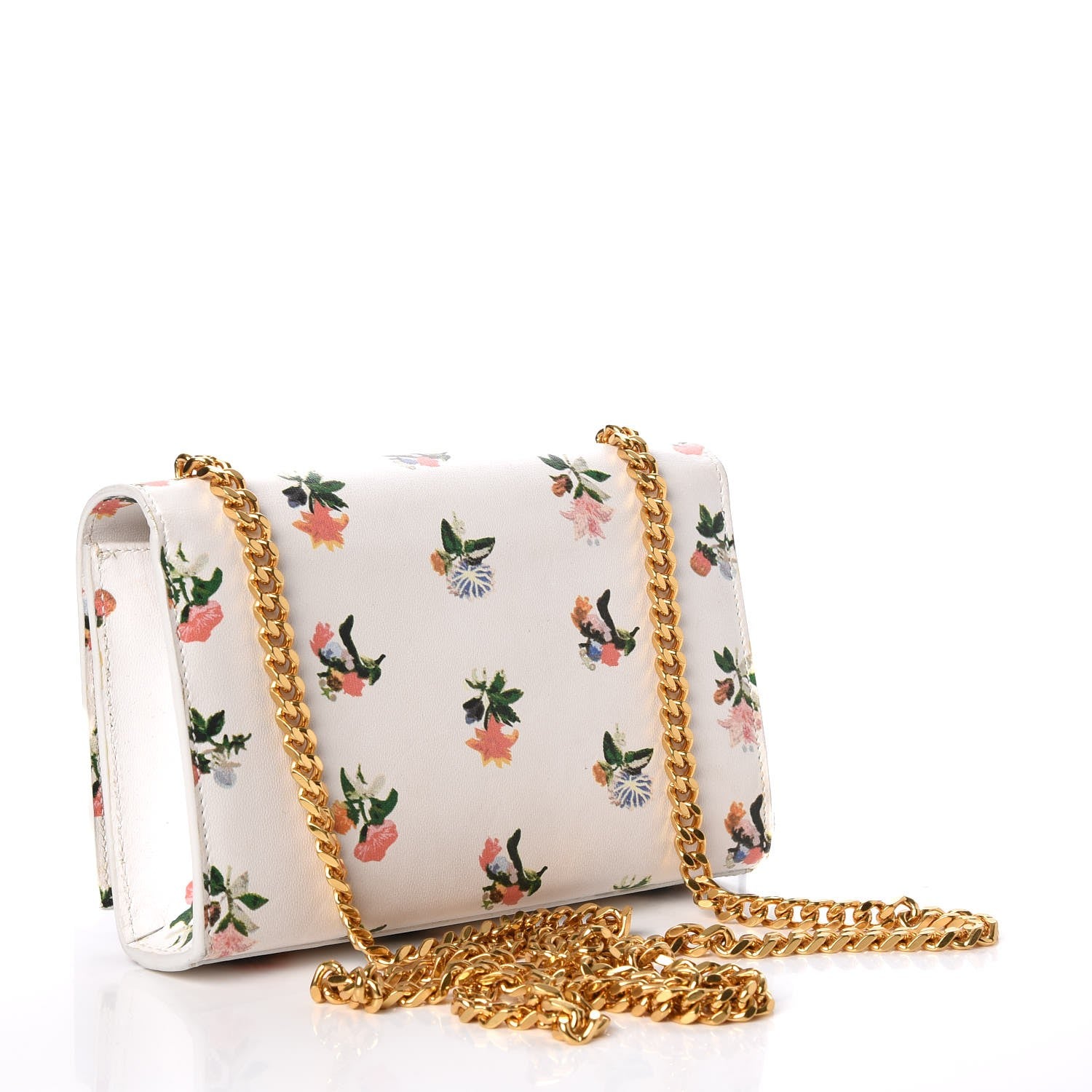Saint Laurent Calfskin Prairie Flower Printed Small Classic Monogram Kate Satchel White 2 of 16