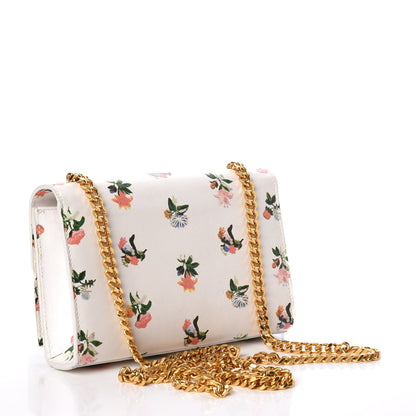 Saint Laurent Calfskin Prairie Flower Printed Small Classic Monogram Kate Satchel White 2 of 16
