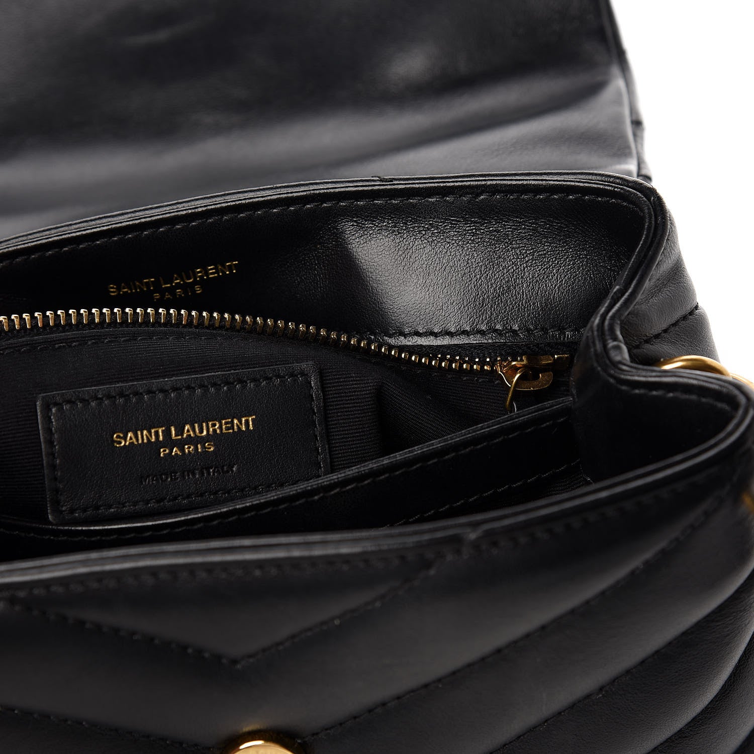 Saint Laurent Calfskin Y Quilted Monogram Toy Loulou Crossbody Bag Black 8 of 12