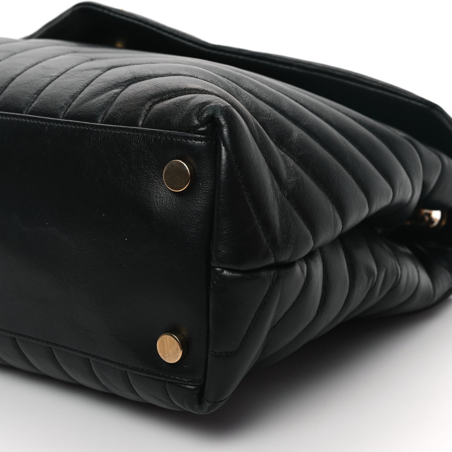 Calfskin Y Quilted Monogram Large Loulou Chain Satchel Black