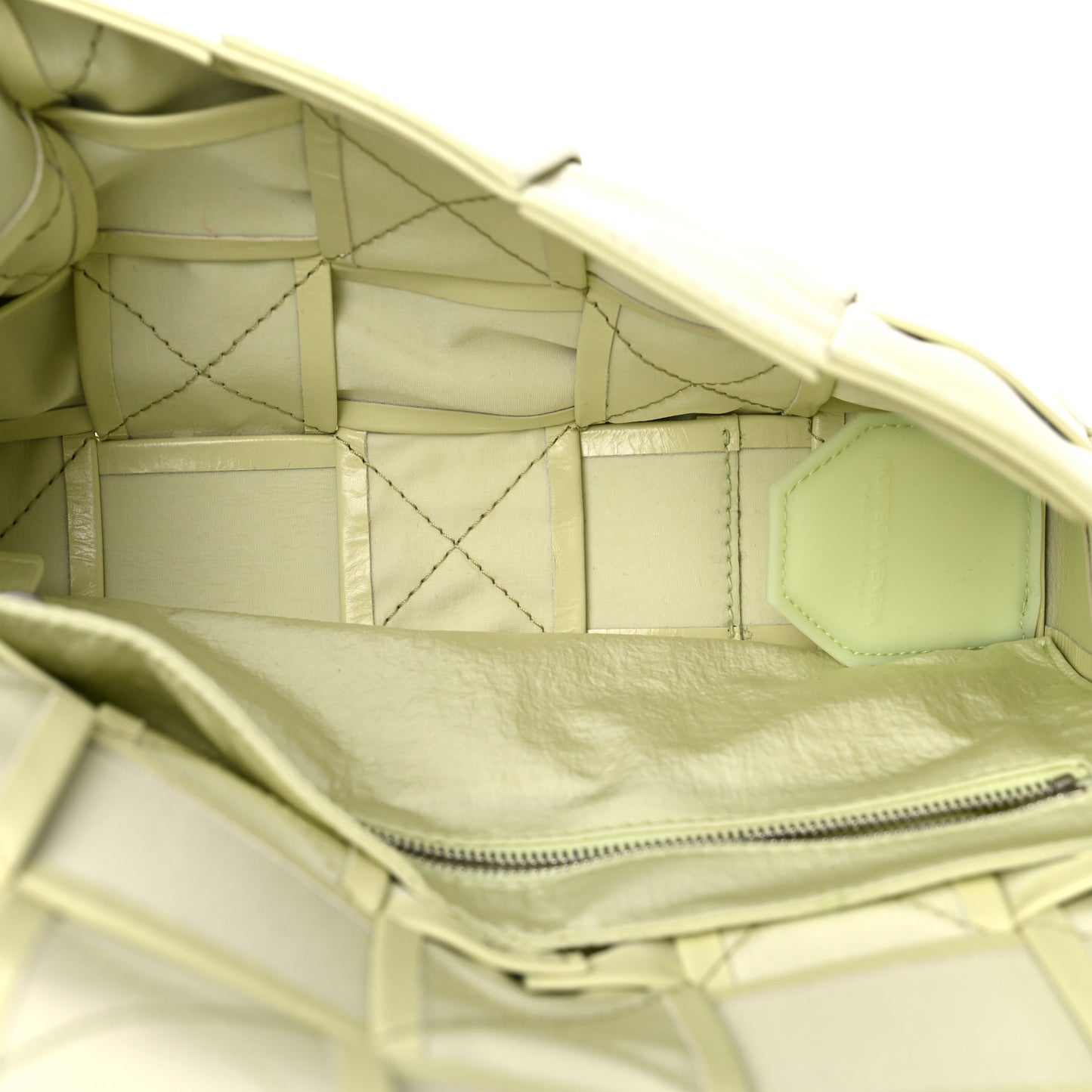 Calfskin Intrecciato Cassette Crossbody Bag Lemon Washed