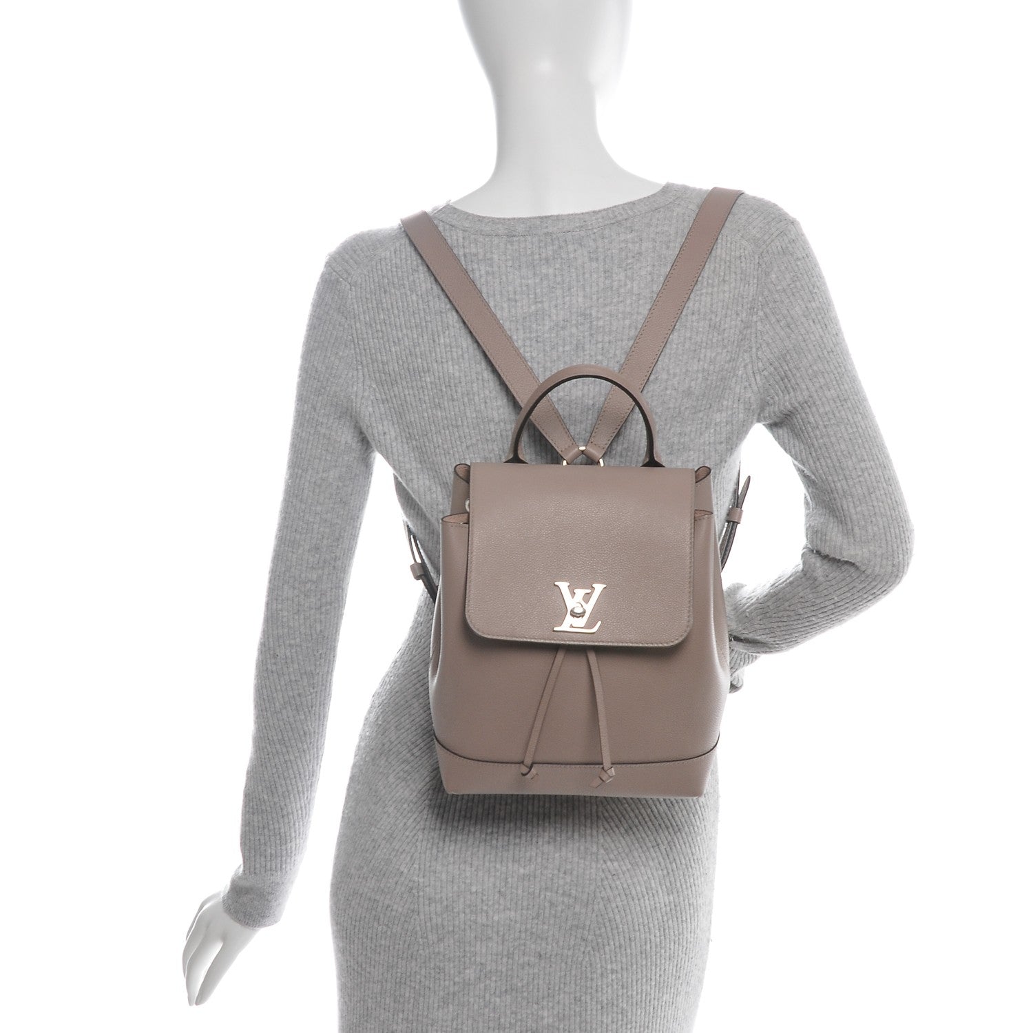 Louis Vuitton Soft Calfskin Lockme Backpack Mastic 2 of 7