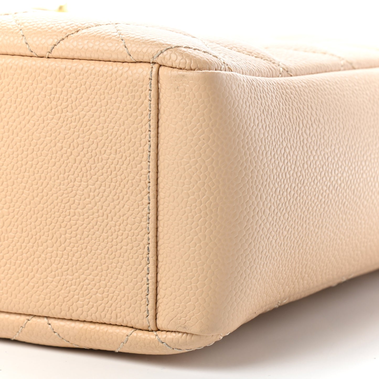 Caviar Quilted Petit Shopping Tote PST Beige