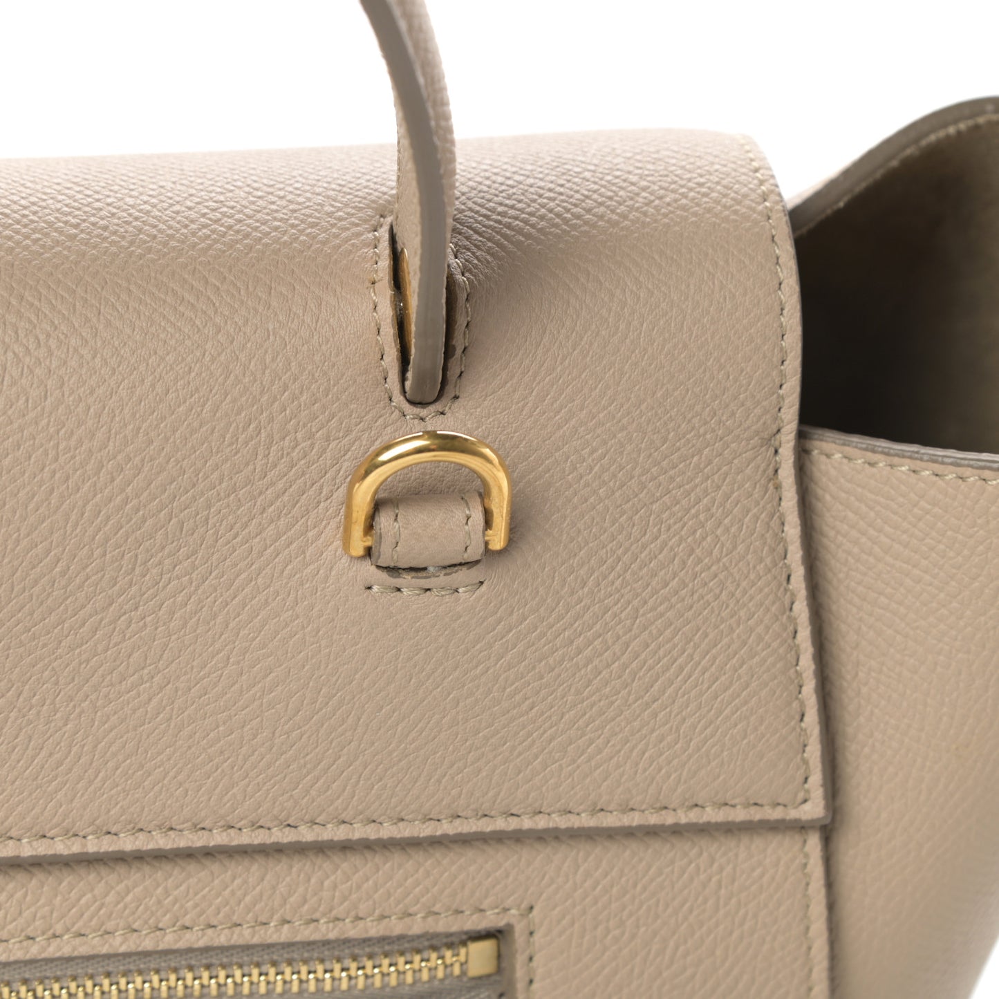 Grained Calfskin Mini Belt Bag Light Taupe