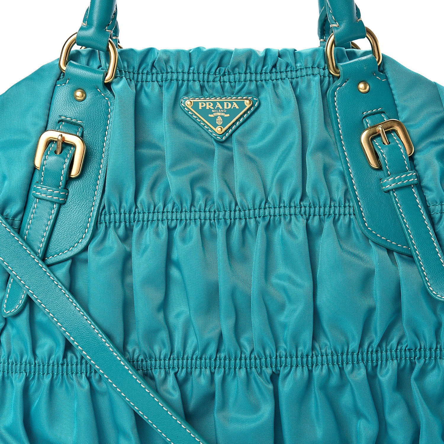 Prada Tessuto Nylon Gaufre Tote Turchese 7 of 12