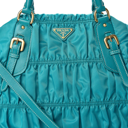 Prada Tessuto Nylon Gaufre Tote Turchese 7 of 12
