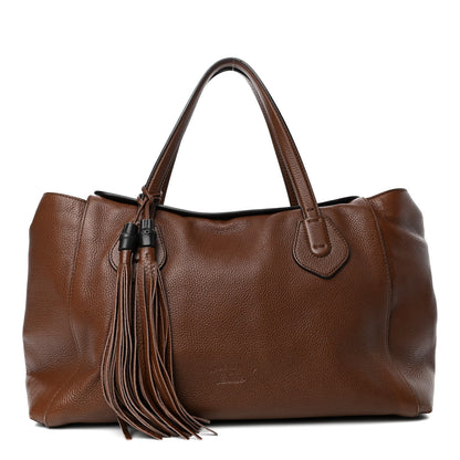 Gucci Pebbled Calfskin Lady Tassel Top Handle Bag Brown 1 of 4
