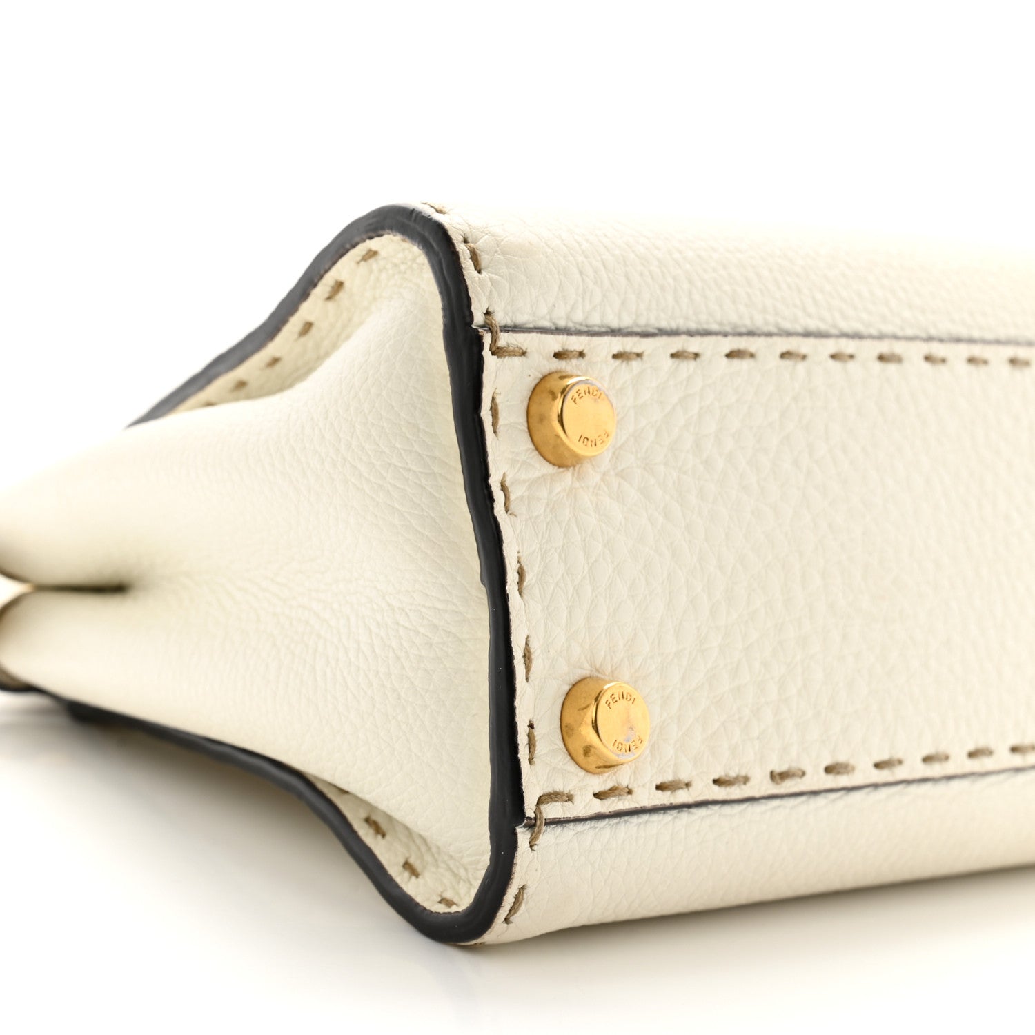 Fendi Cuoio Romano Selleria Mini Peekaboo Iconic Satchel White 9 of 13