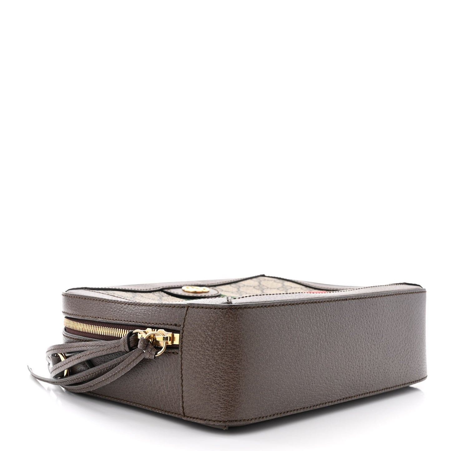 GG Supreme Monogram Web Small Ophidia Top Handle Shoulder Bag Brown