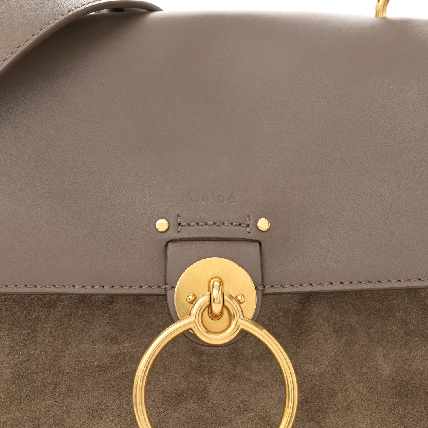 Chloe Calfskin Suede Small Tess Day Bag Motty Grey 9 of 16