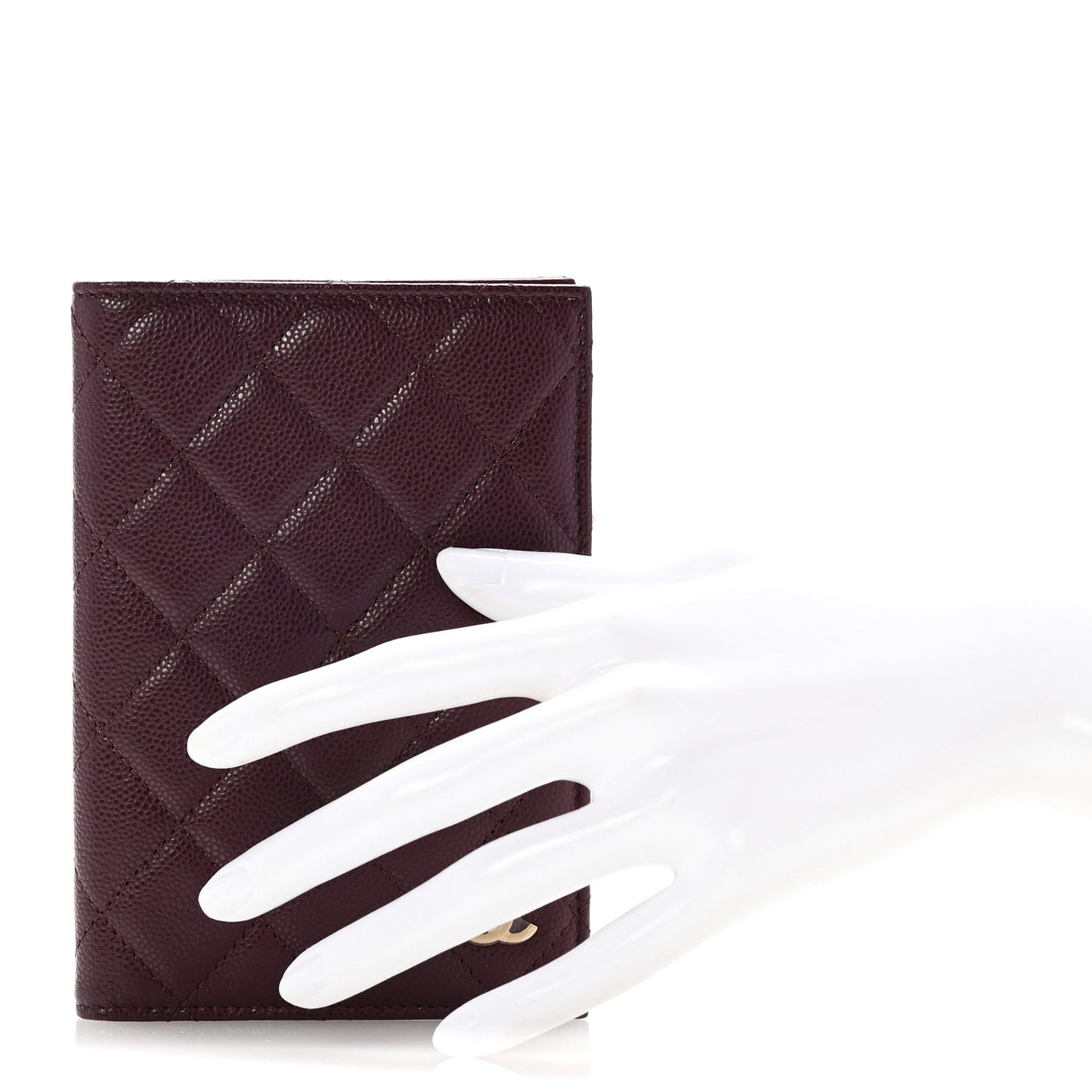Caviar Quilted Passport Holder Dark Purple