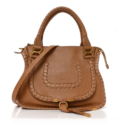 Chloe Calfskin Whipstitch Medium Marcie Satchel Tan 1 of 9
