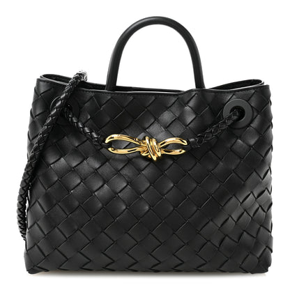 Bottega Veneta Nappa Intrecciato Small Andiamo Shoulder Bag Black 1 of 9