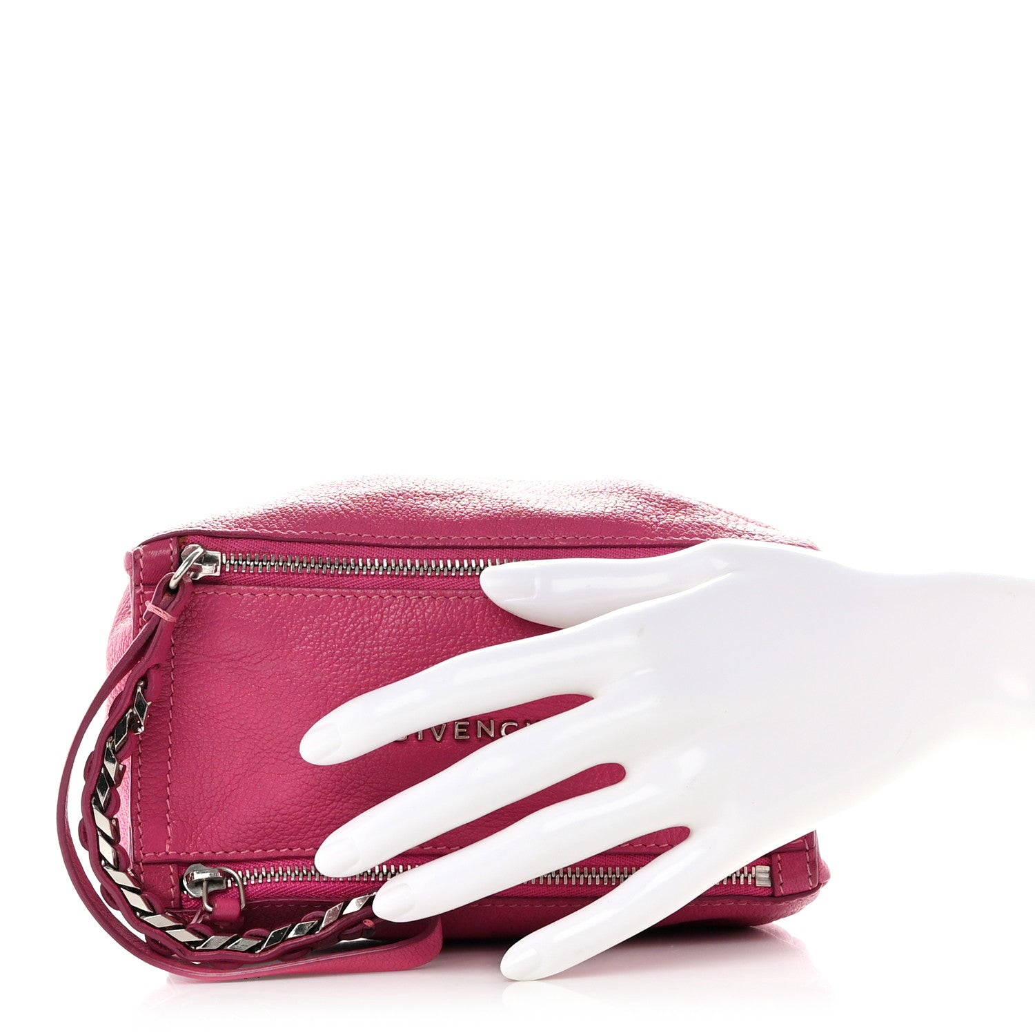 Givenchy Sugar Goatskin Pandora Wristlet Hot Pink 2 of 10