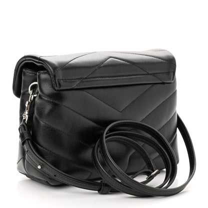 Saint Laurent Calfskin Y Quilted Monogram Toy Loulou Crossbody Bag Black 3 of 12