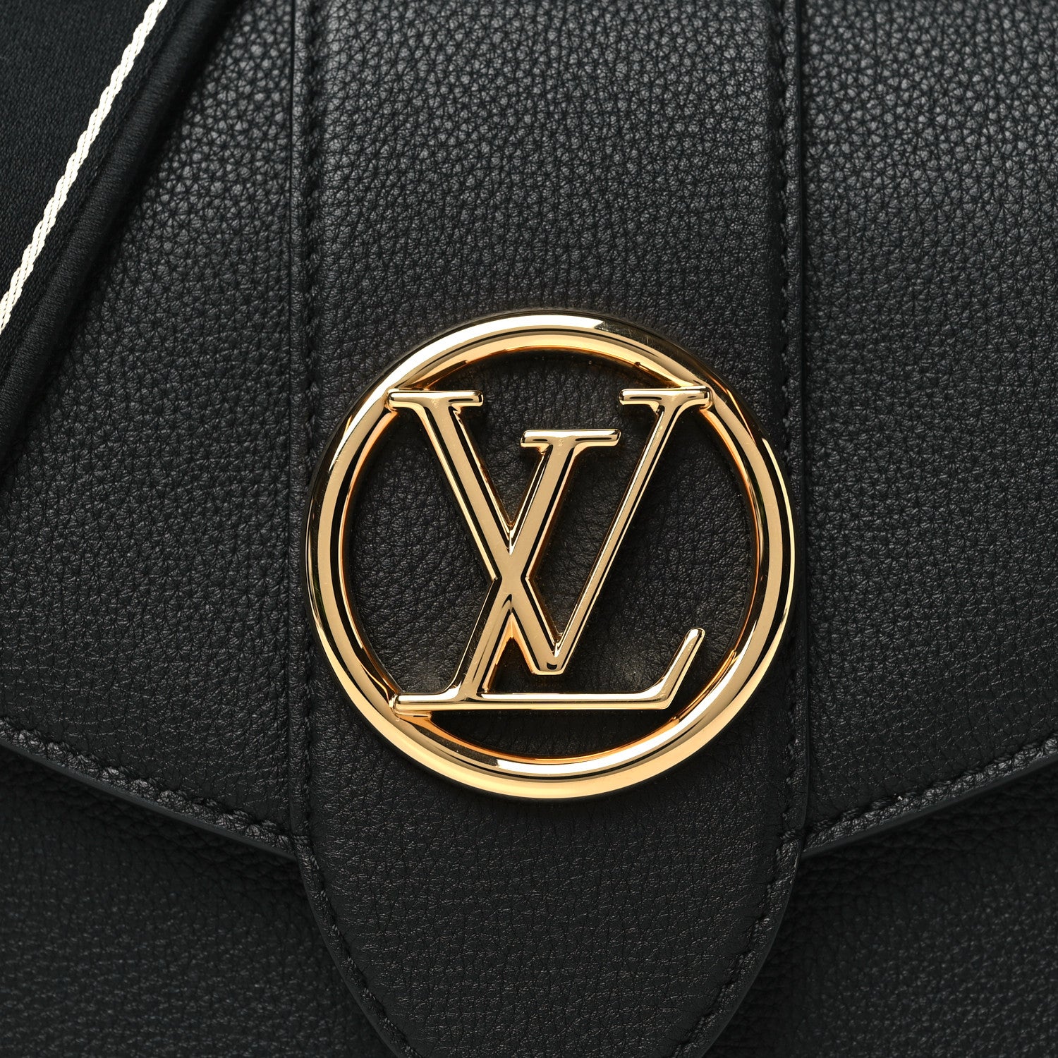 Louis Vuitton Grained Calfskin LV Pont 9 Soft MM Black 7 of 9