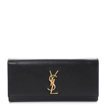Saint Laurent Patent Grain de Poudre Classic Monogram Cassandre Clutch Black 1 of 8
