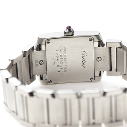 Cartier Stainless Steel Pink Mother of Pearl 20mm Tank Francaise Quartz Watch 6 of 7