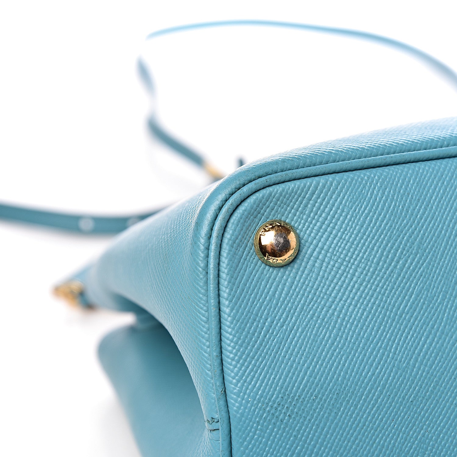 Prada Saffiano Cuir Small Double Bag Turchese 21 of 31