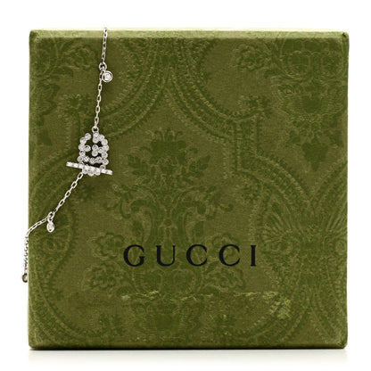 Gucci 18K White Gold Diamond GG Running Bracelet 6 of 6