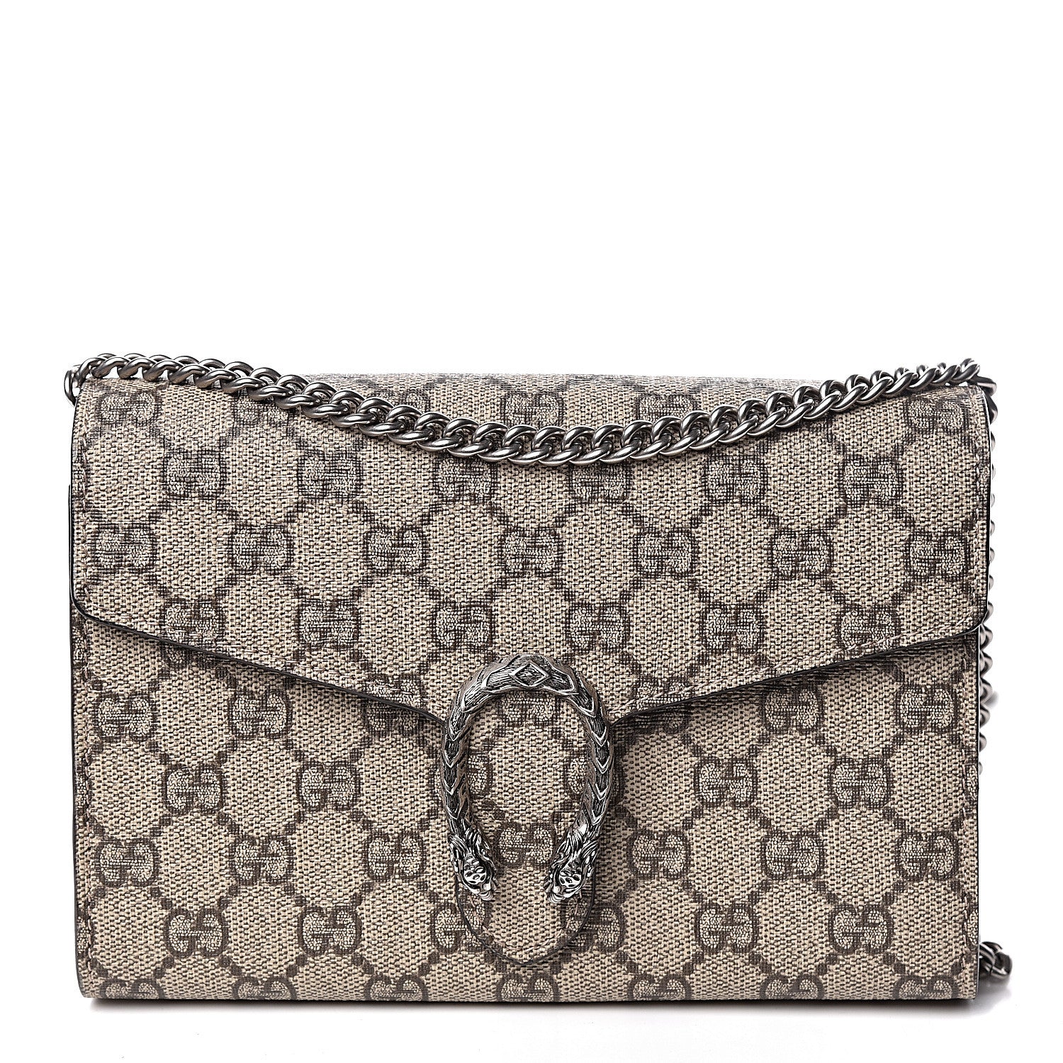 Gucci GG Supreme Monogram Mini Dionysus Chain Wallet Beige Taupe 1 of 10