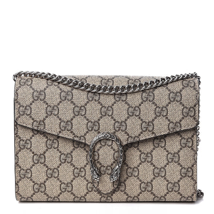 Gucci GG Supreme Monogram Mini Dionysus Chain Wallet Beige Taupe 1 of 10