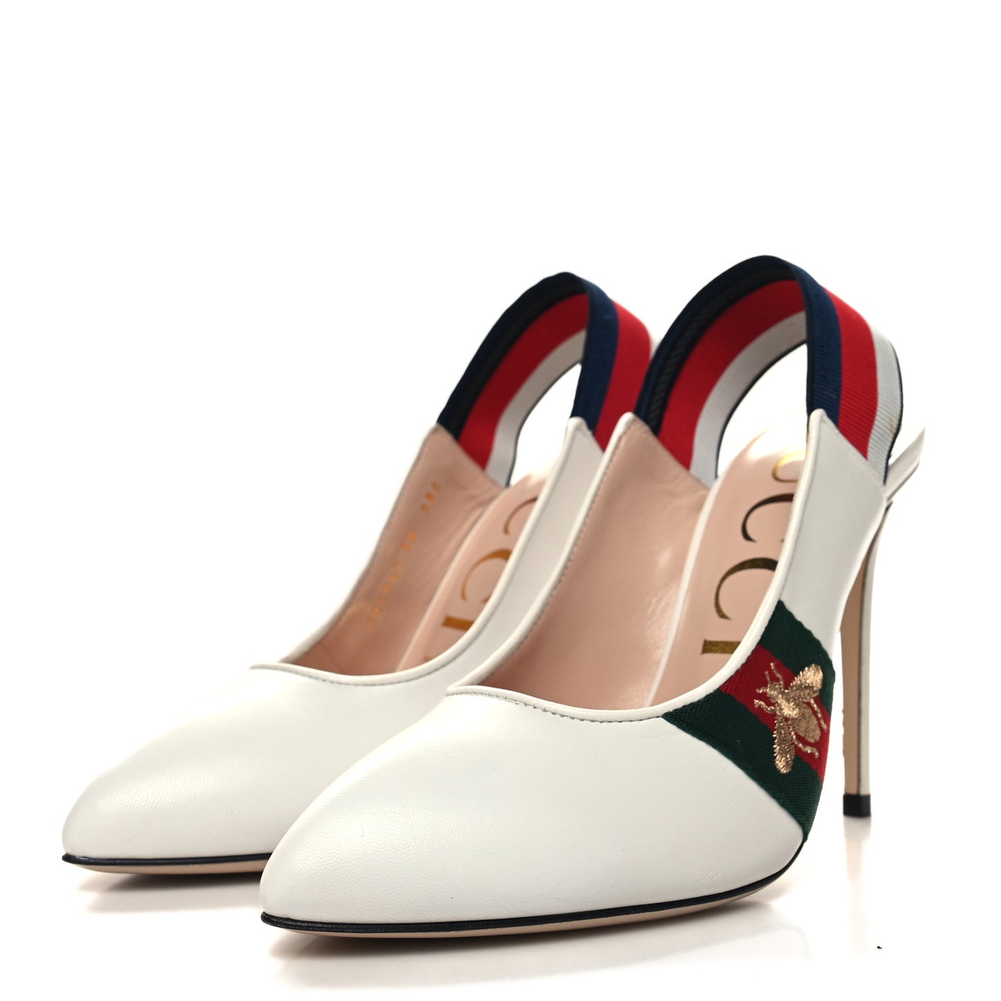 Malaga Kid Web Sylvie High Heel Slingback Pumps 38 White