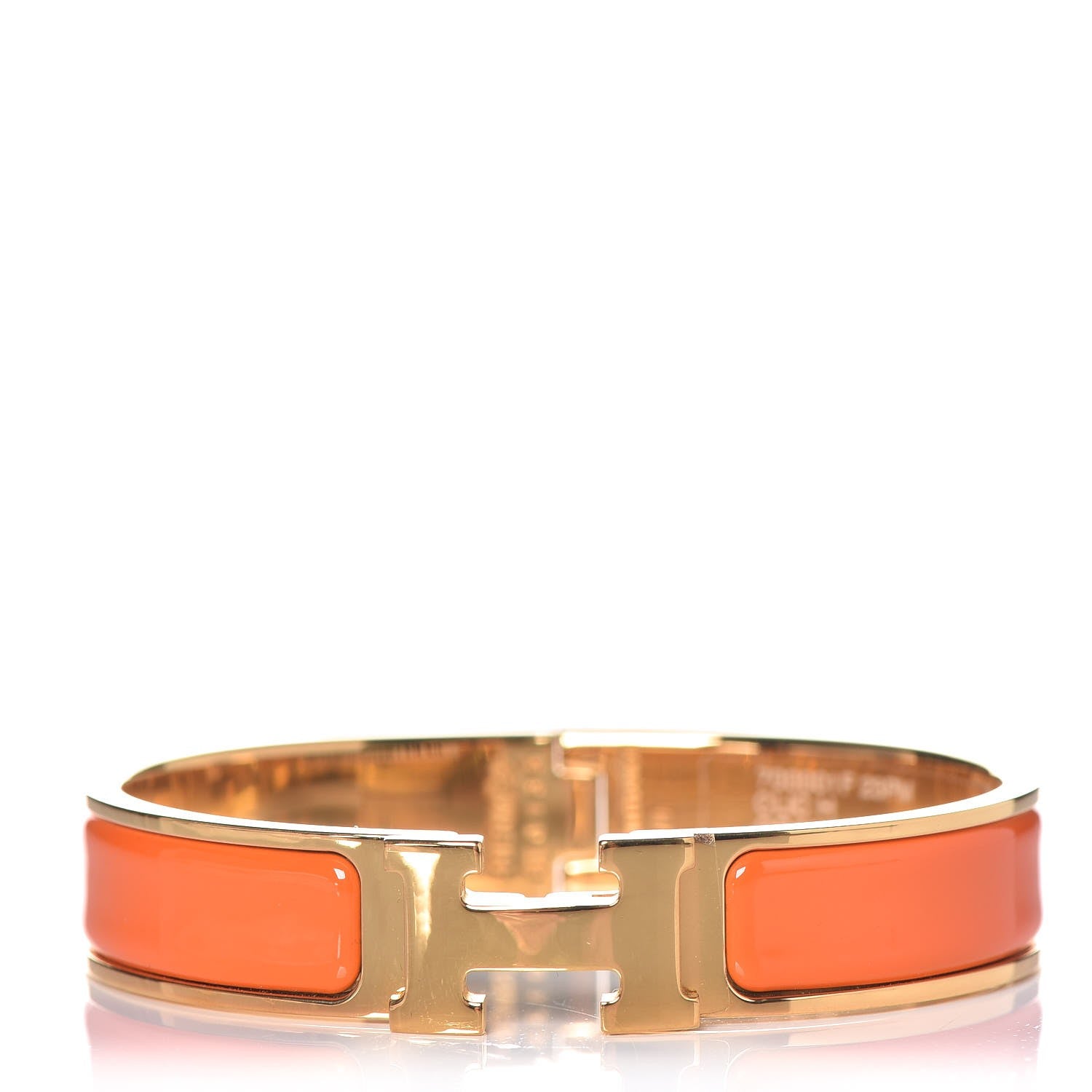 Hermes Enamel Narrow Clic Clac H Bracelet PM Orange 1 of 8